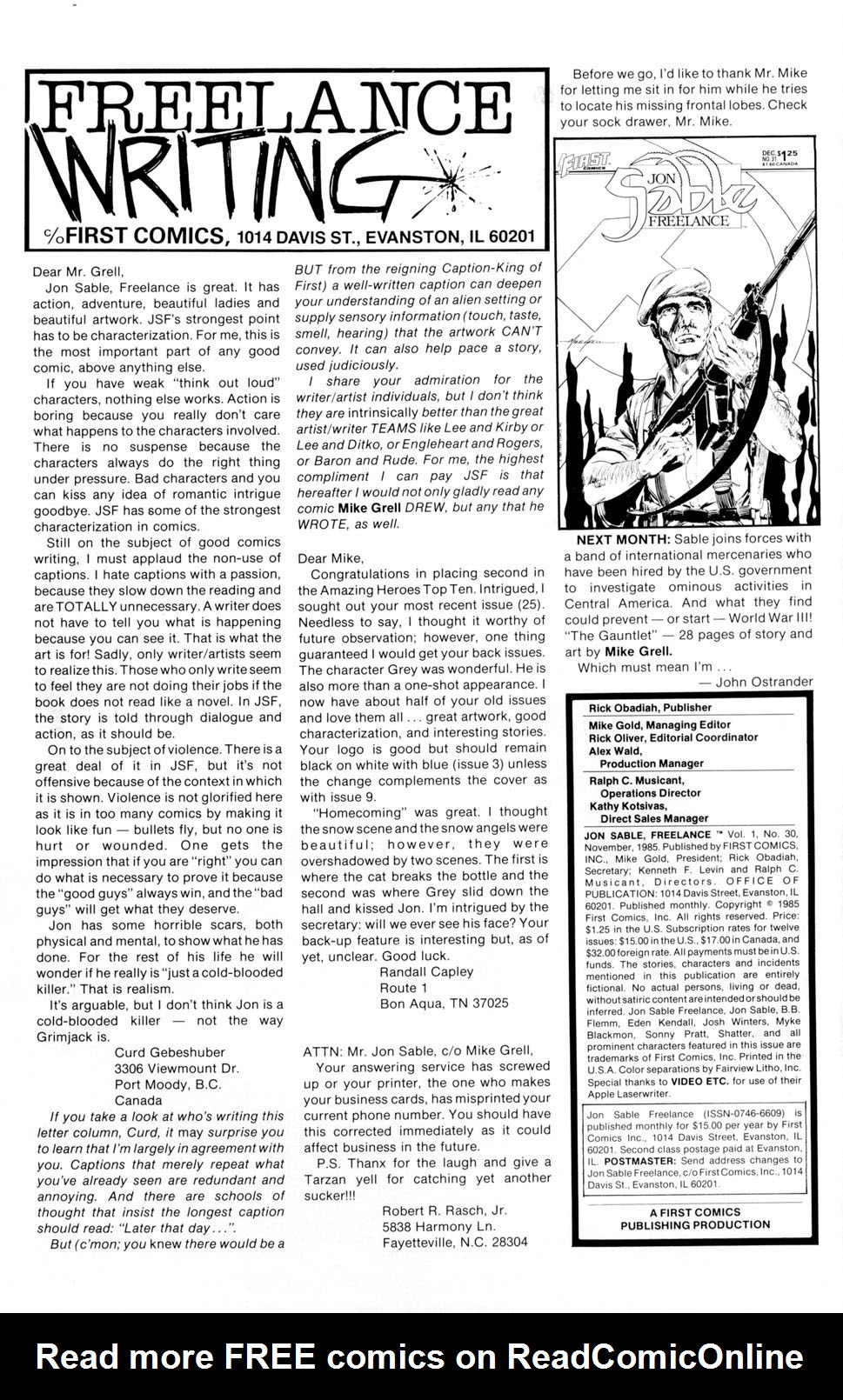 Read online Jon Sable, Freelance comic -  Issue #30 - 2