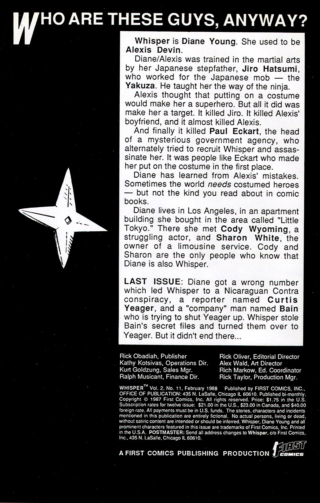 Read online Whisper (1986) comic -  Issue #11 - 2