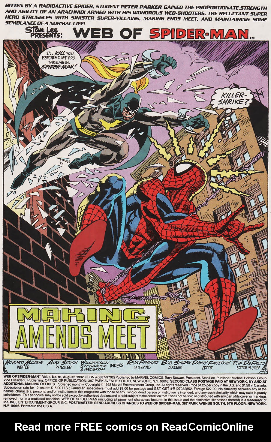Read online Web of Spider-Man (1985) comic -  Issue #91 - 2