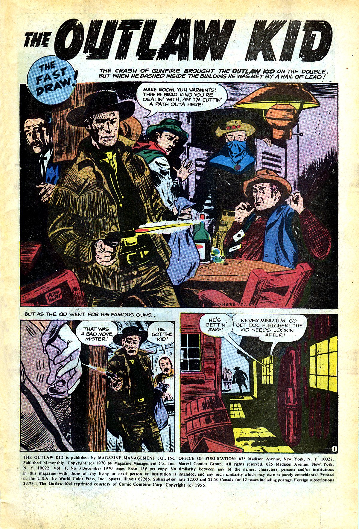 Read online The Outlaw Kid (1970) comic -  Issue #3 - 3