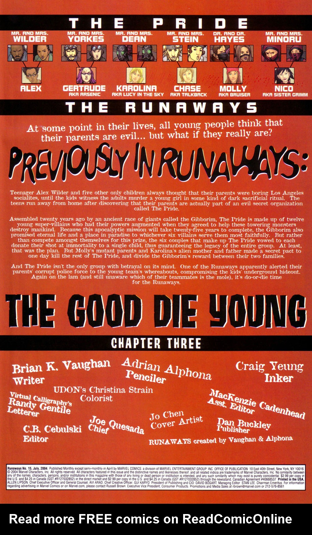 Read online Runaways (2003) comic -  Issue #15 - 2