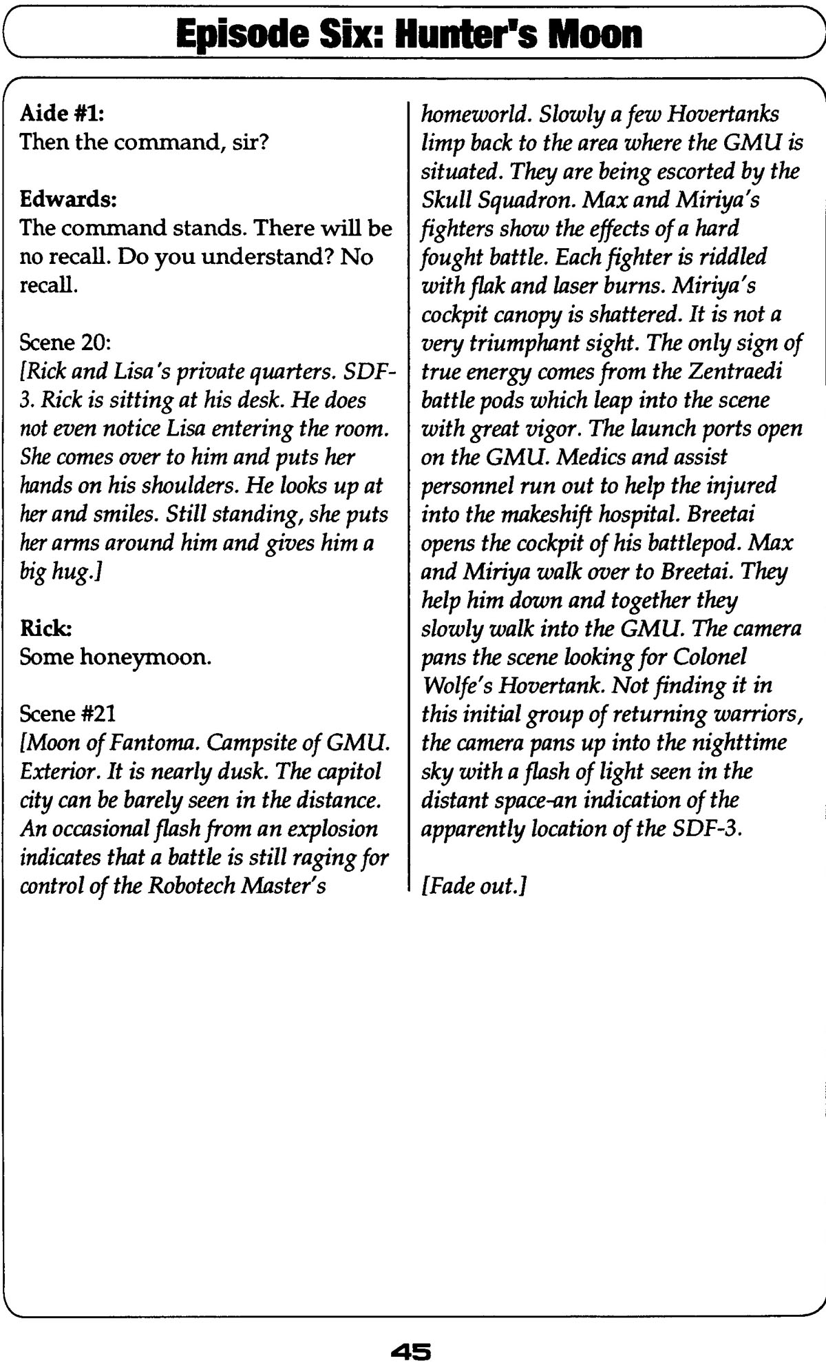 Read online Robotech II: The Sentinels comic -  Issue # _Script Book 2 - 45