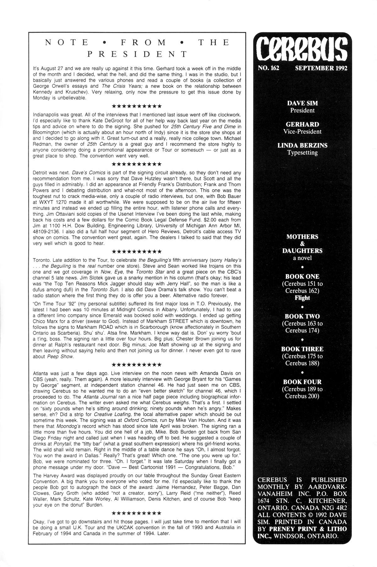 Cerebus Issue #162 #161 - English 2