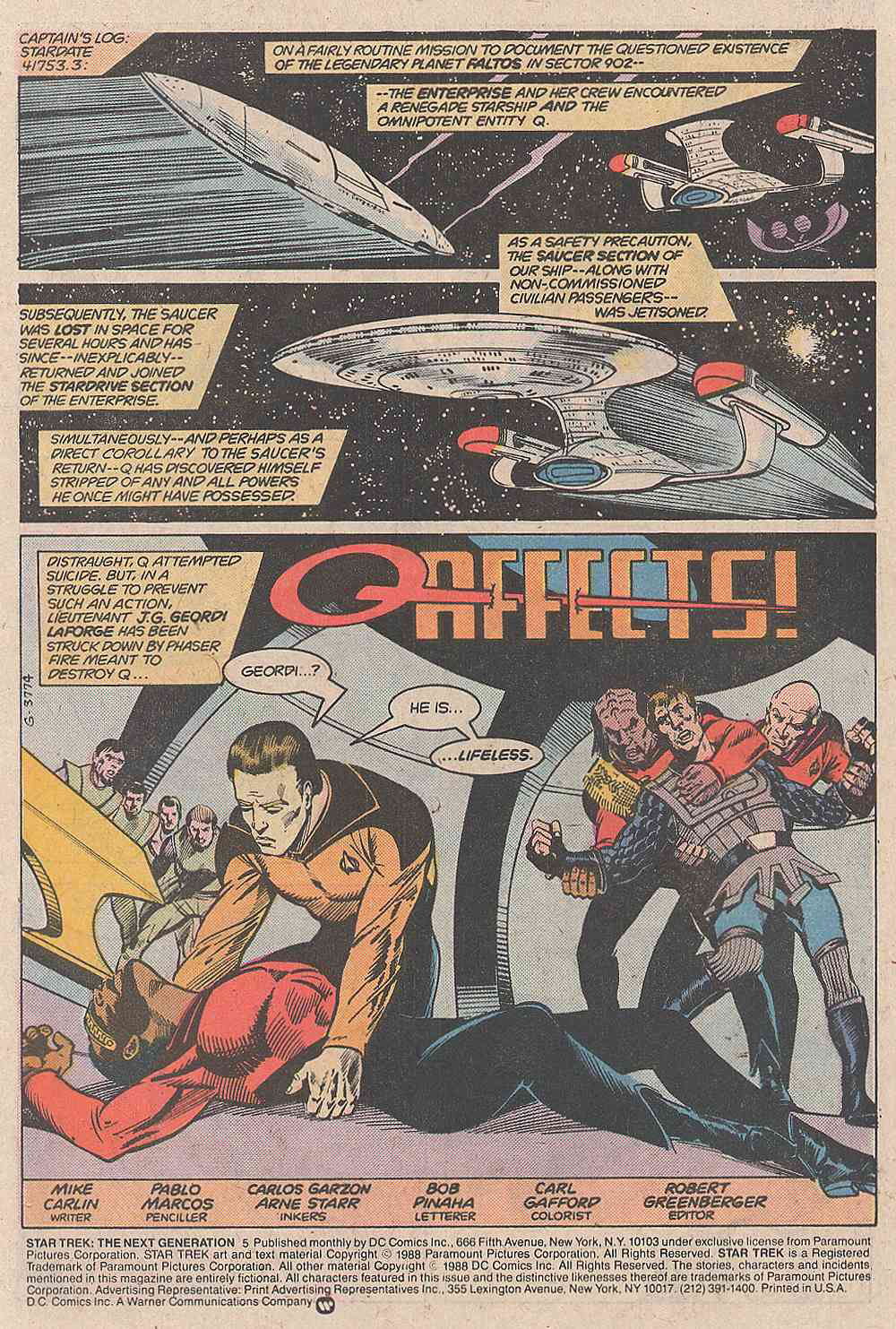 Read online Star Trek: The Next Generation (1988) comic -  Issue #5 - 2