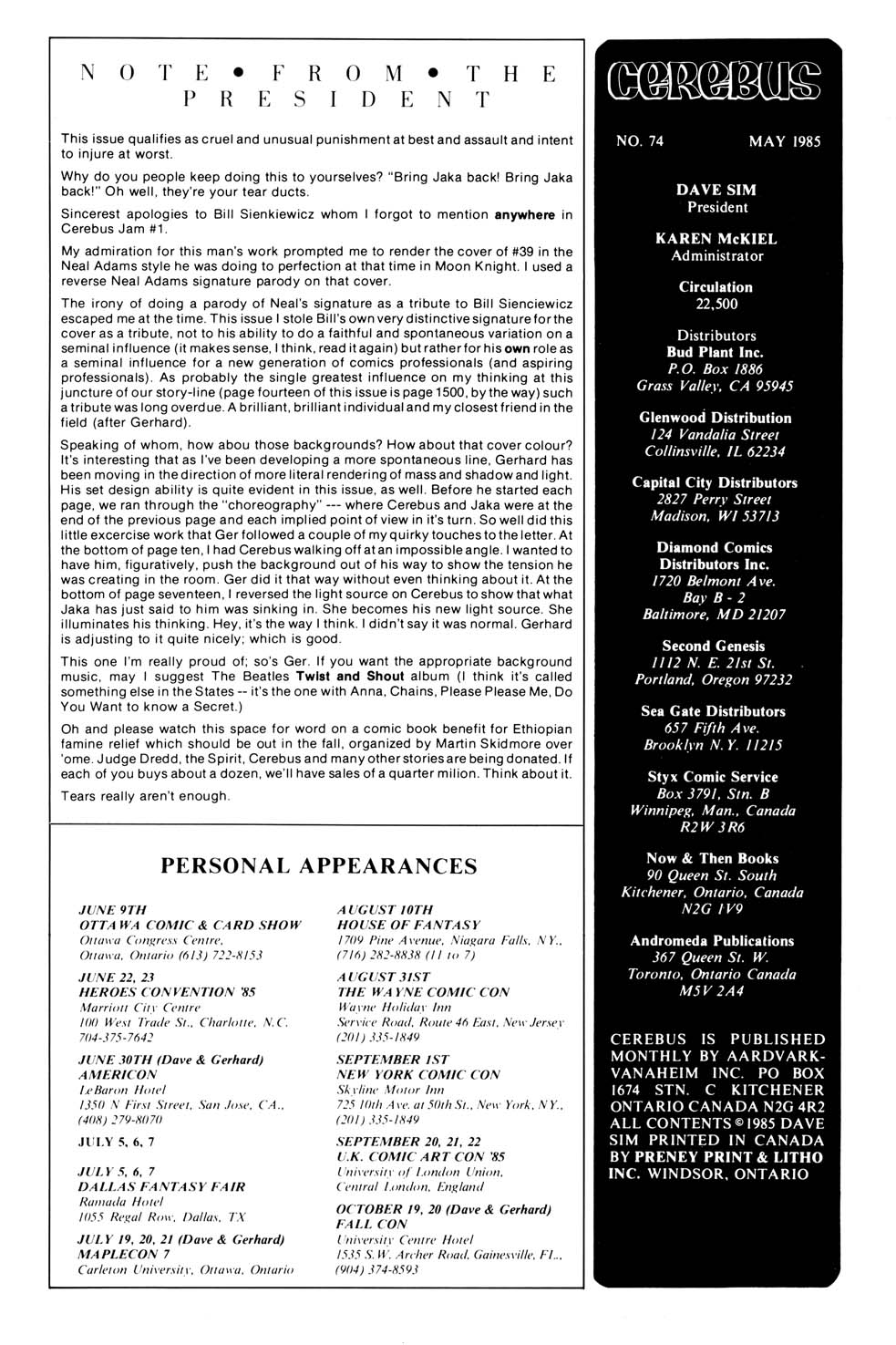 Cerebus Issue #74 #74 - English 2