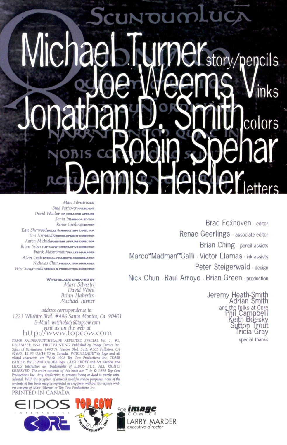 Read online Tomb Raider/Witchblade Revisited Special comic -  Issue # Full - 2