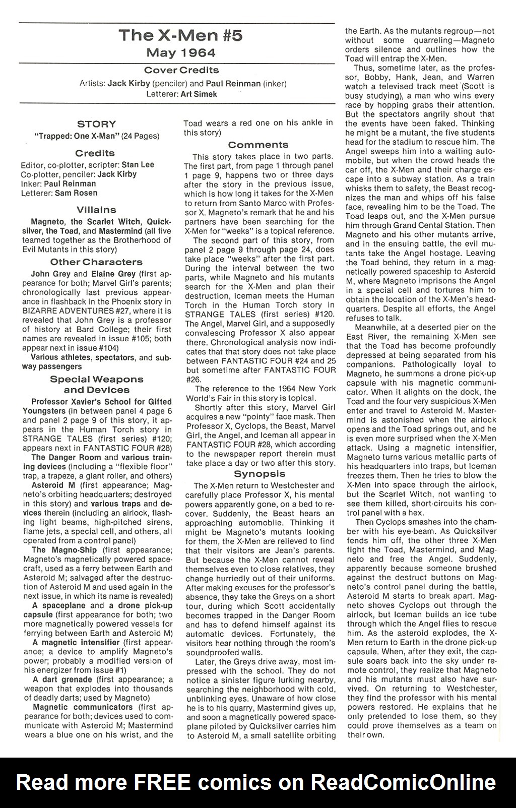 Read online The Official Marvel Index To The X-Men comic -  Issue #1 - 12