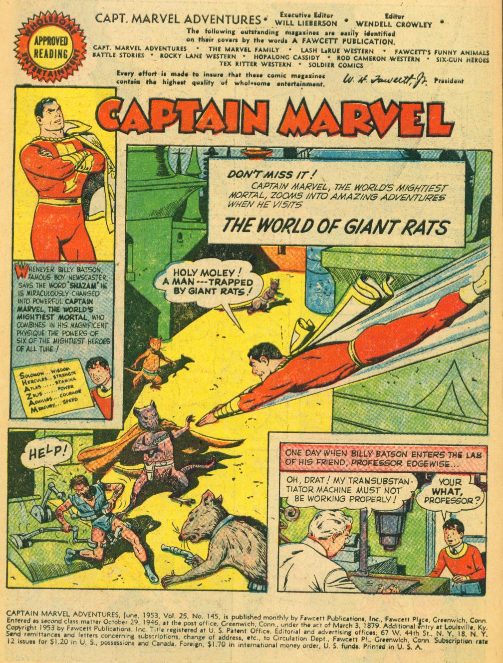 Read online Captain Marvel Adventures comic -  Issue #145 - 3