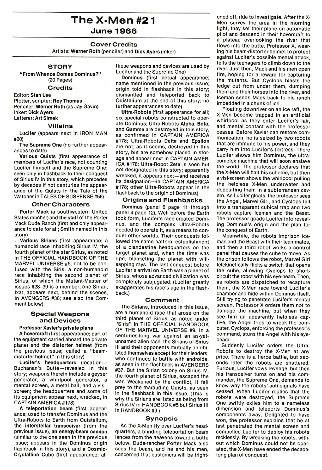 Read online The Official Marvel Index To The X-Men comic -  Issue #1 - 44