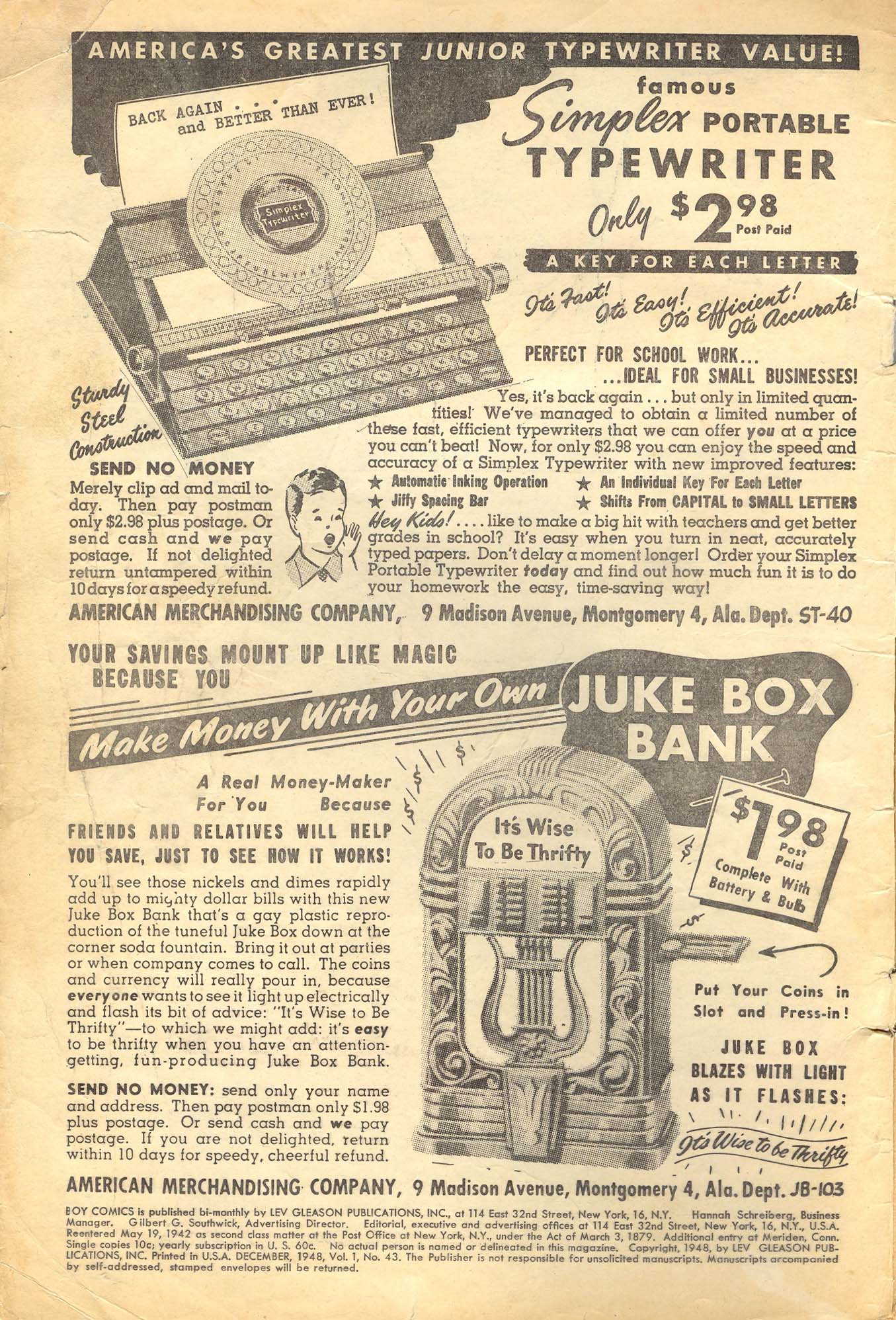 Read online Boy Comics comic -  Issue #43 - 2