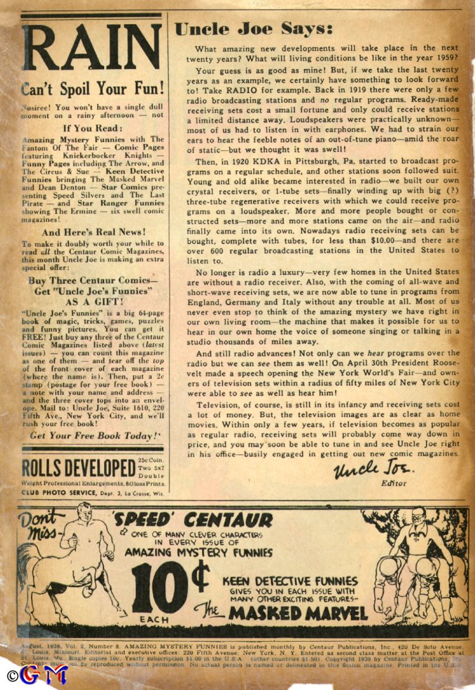 Read online Amazing Mystery Funnies comic -  Issue #12 - 3