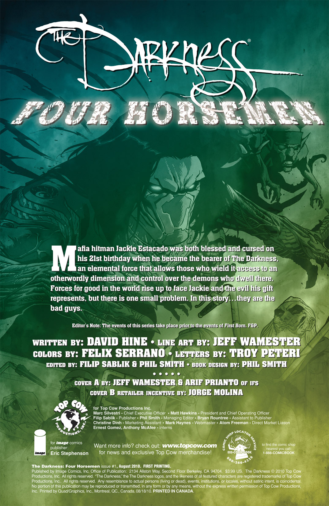 Read online The Darkness: Four Horsemen comic -  Issue #1 - 2