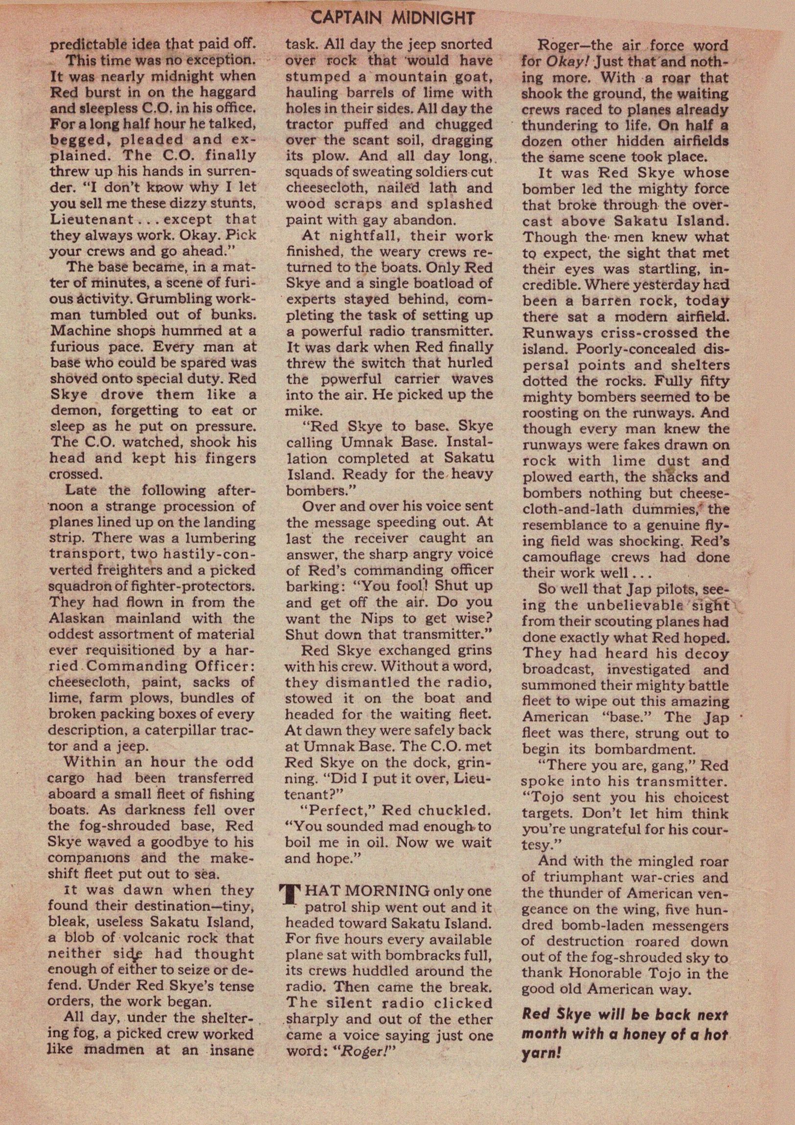 Read online Captain Midnight (1942) comic -  Issue #15 - 20