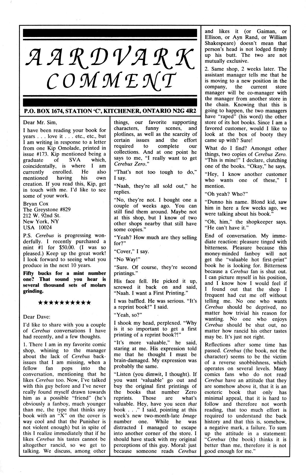 Read online Cerebus comic -  Issue #177 - 17