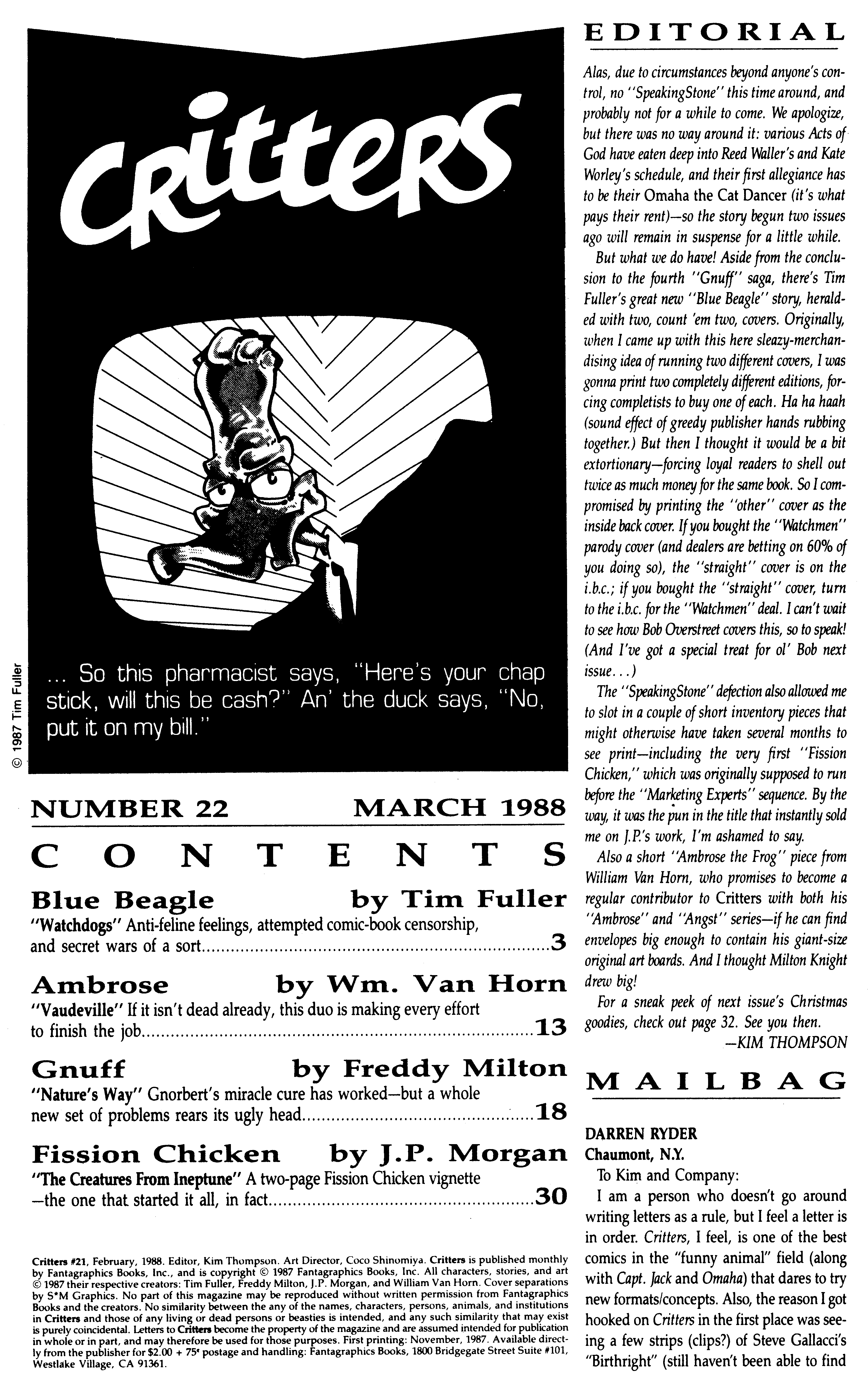 Read online Critters comic -  Issue #22 - 3