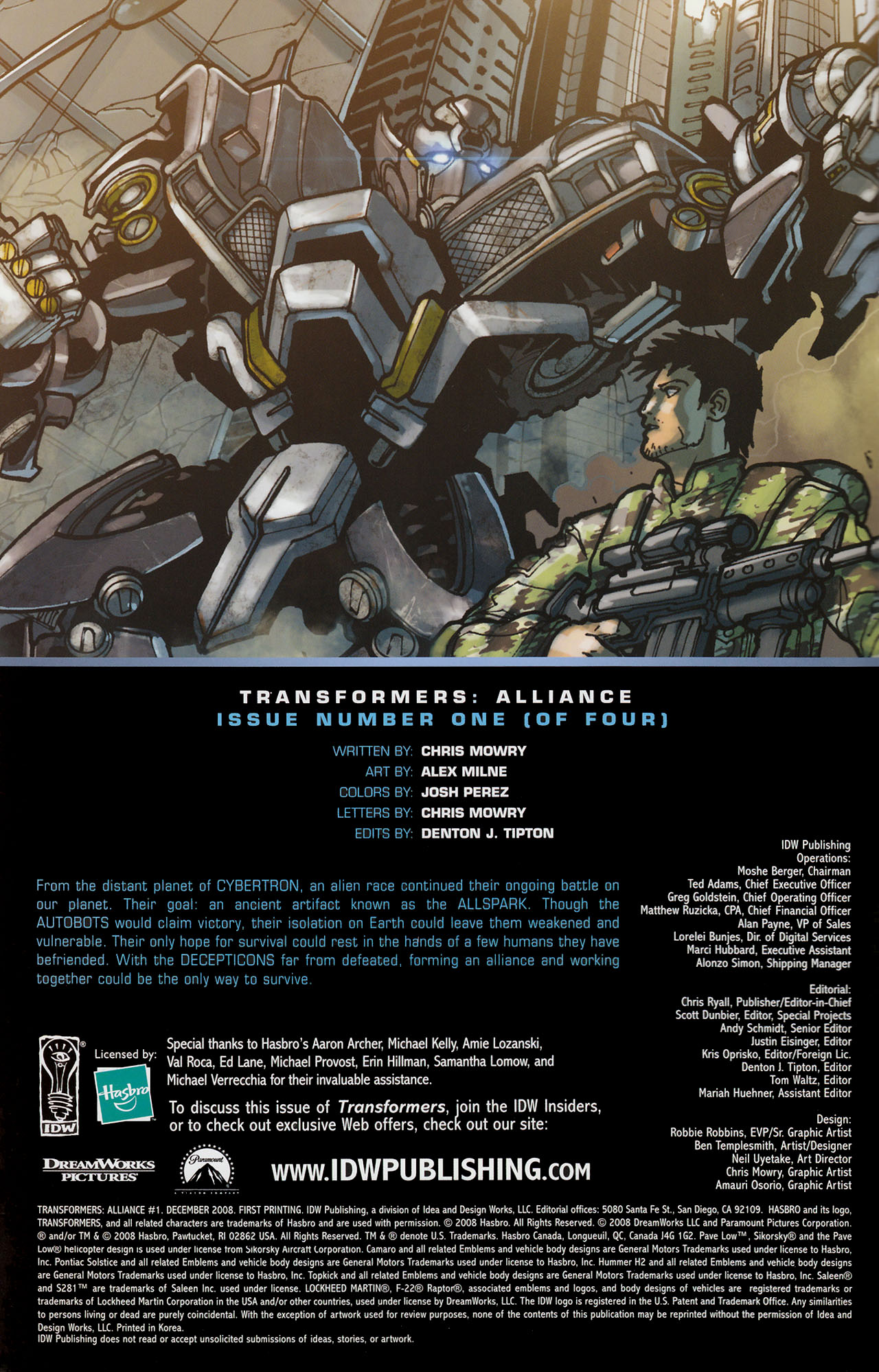 Read online Transformers Alliance comic Issue 1