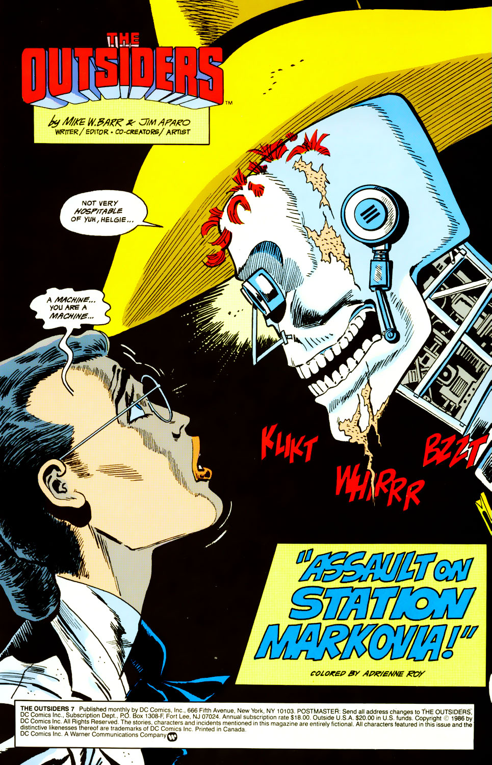 Read online The Outsiders (1985) comic -  Issue #7 - 2