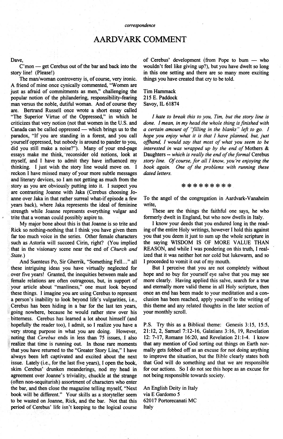 Read online Cerebus comic -  Issue #234 - 21