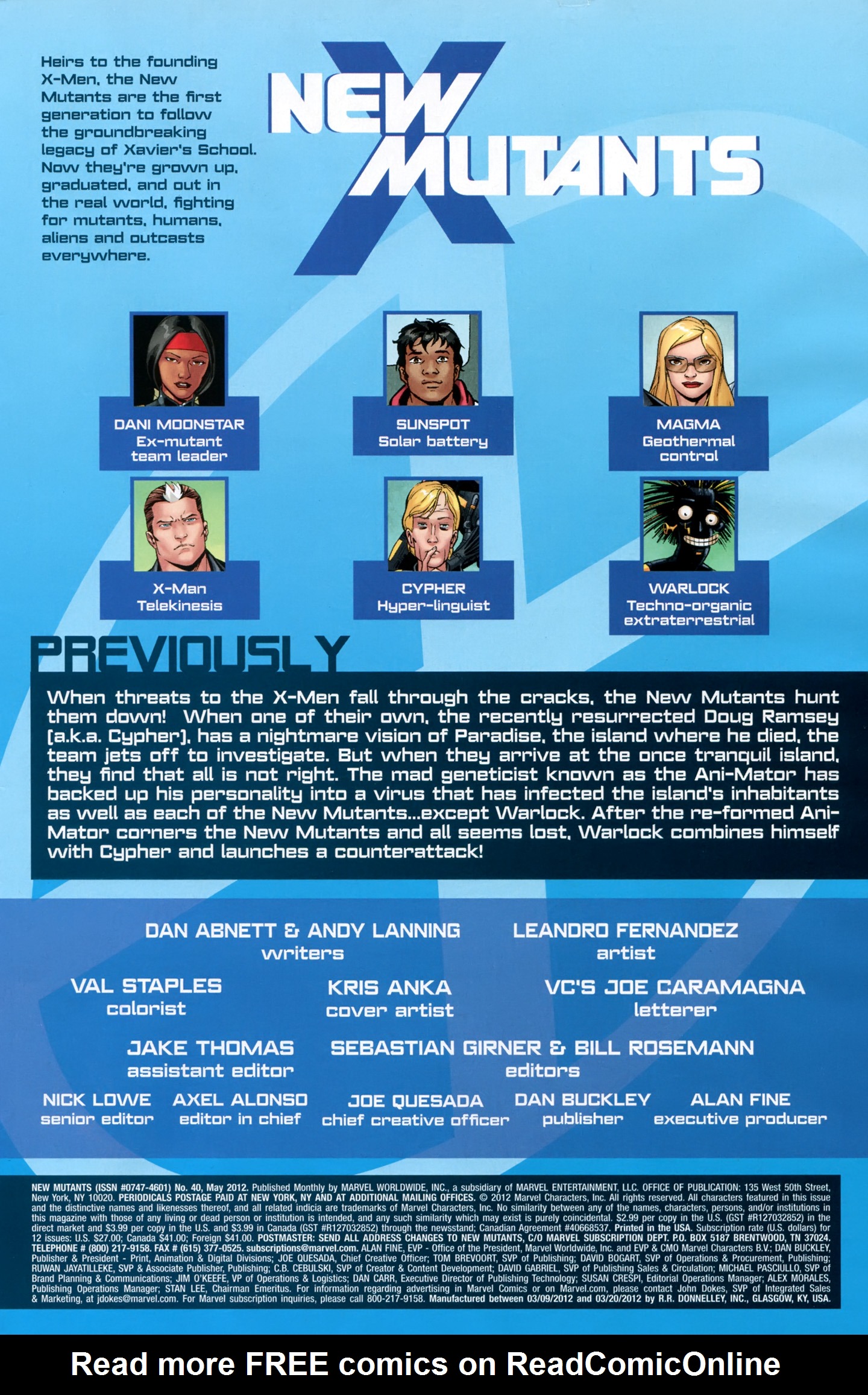 Read online New Mutants (2009) comic -  Issue #40 - 2
