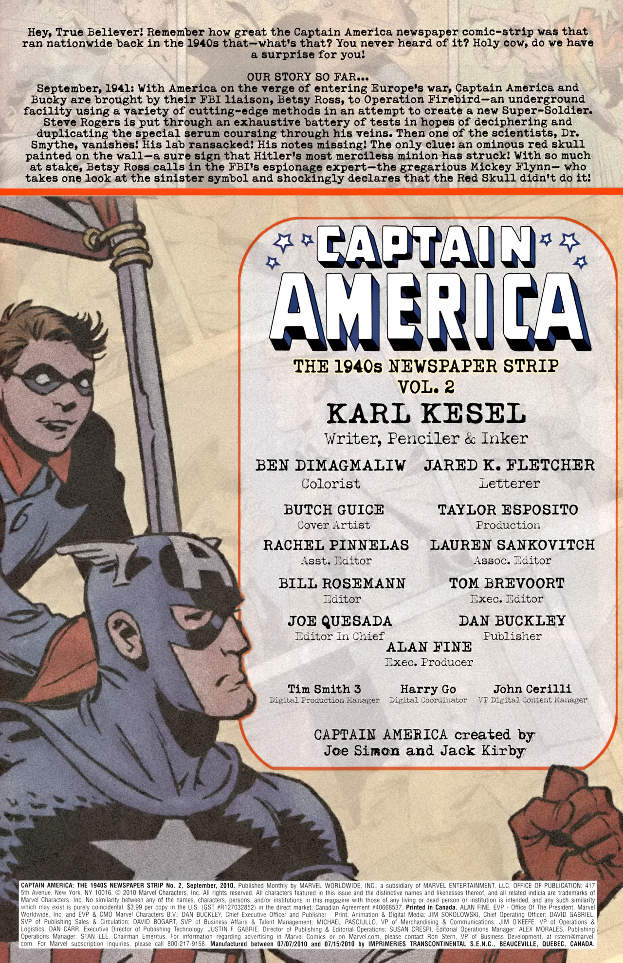 Read online Captain America: The 1940s Newspaper Strip comic -  Issue #2 - 2