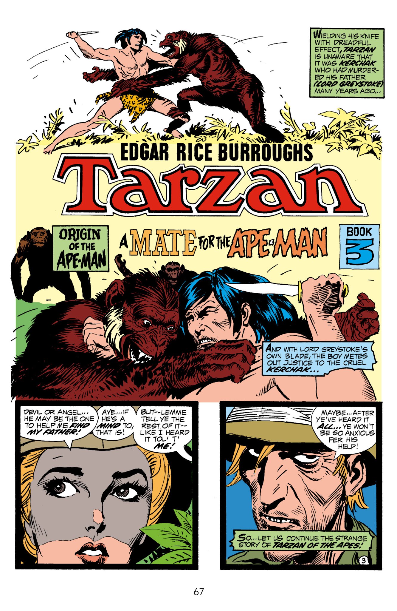 Read online Edgar Rice Burroughs' Tarzan The Joe Kubert Years comic -  Issue # TPB 1 (Part 1) - 67