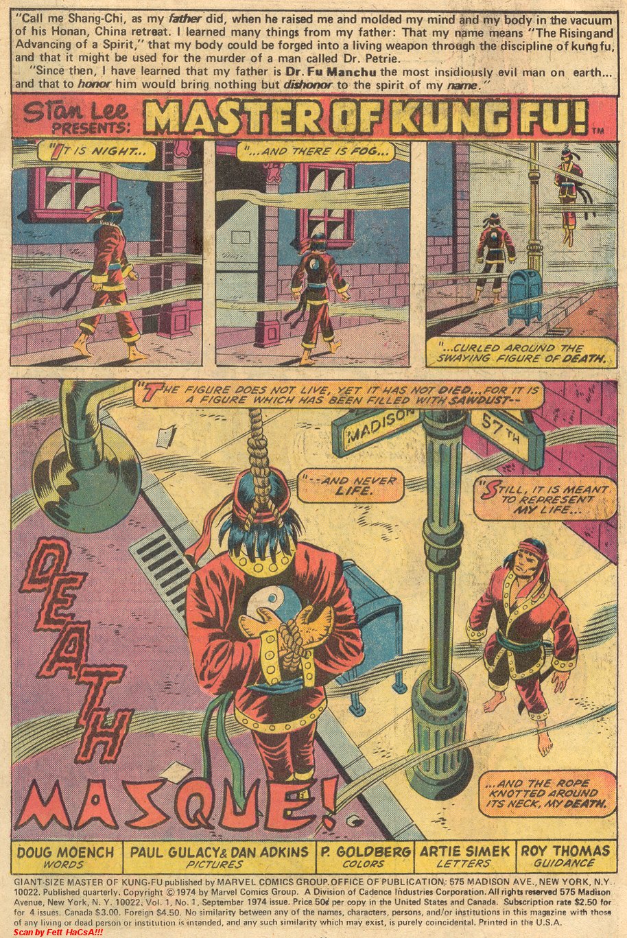 Read online Giant-Size Master of Kung Fu comic -  Issue #1 - 2