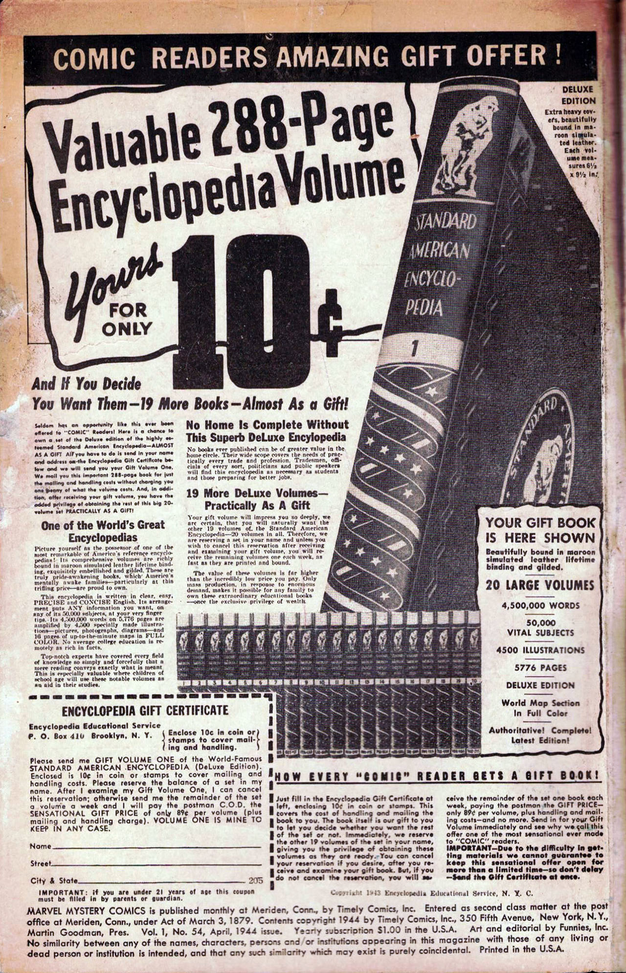 Read online Marvel Mystery Comics comic -  Issue #54 - 2