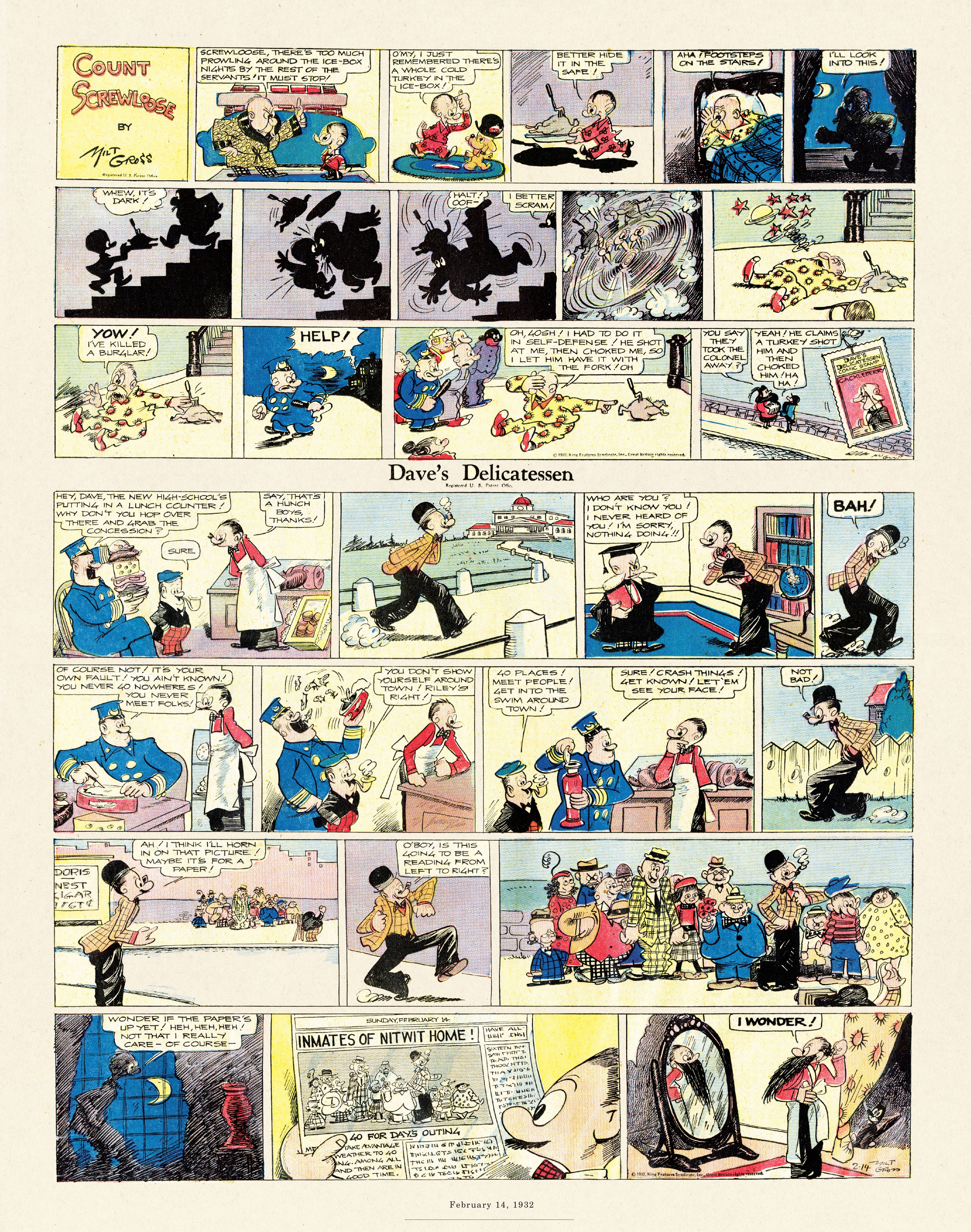 Read online Gross Exaggerations: The Meshuga Comic Strips of Milt Gross comic -  Issue # TPB - 105