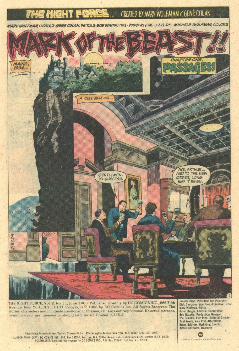 Read online The Night Force comic -  Issue #11 - 2