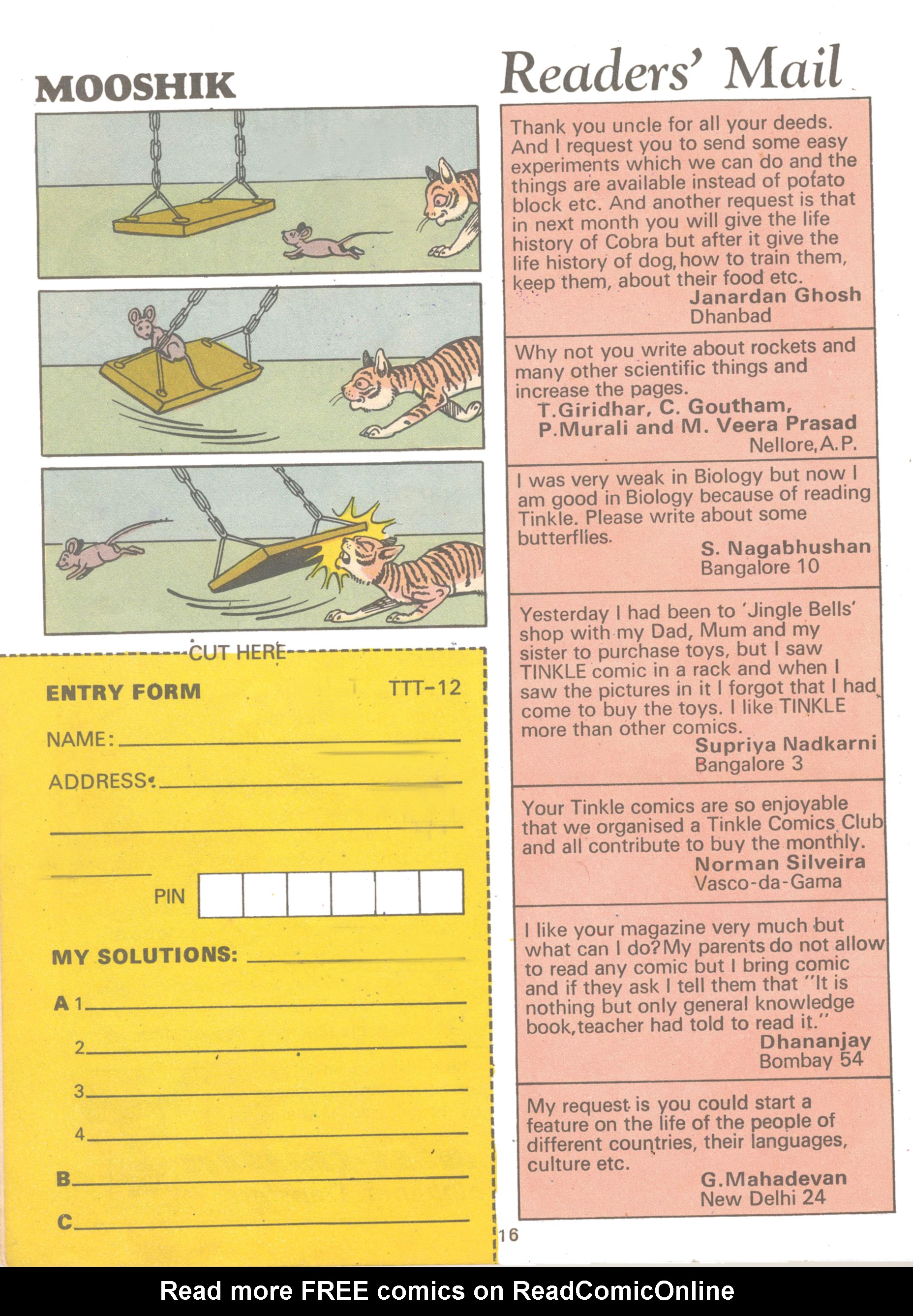 Read online Tinkle comic -  Issue #12 - 18