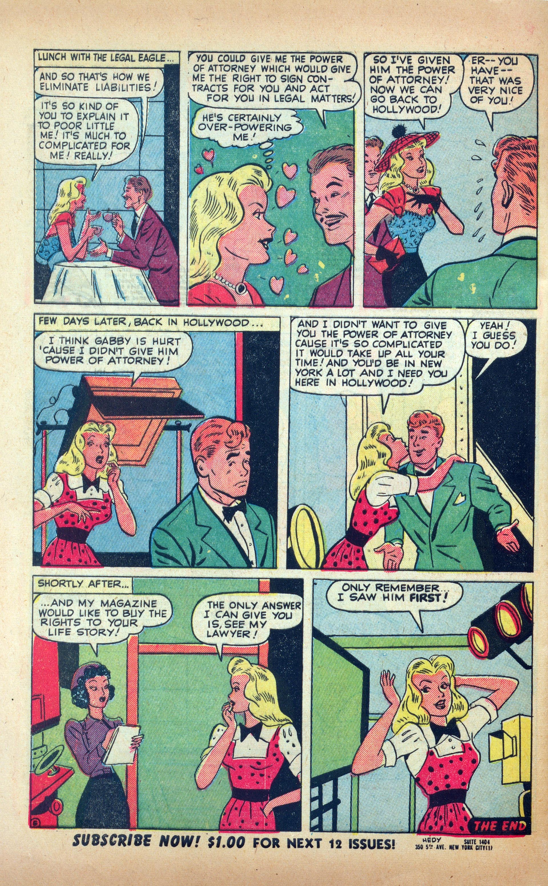 Read online Hedy Of Hollywood Comics comic -  Issue #42 - 32