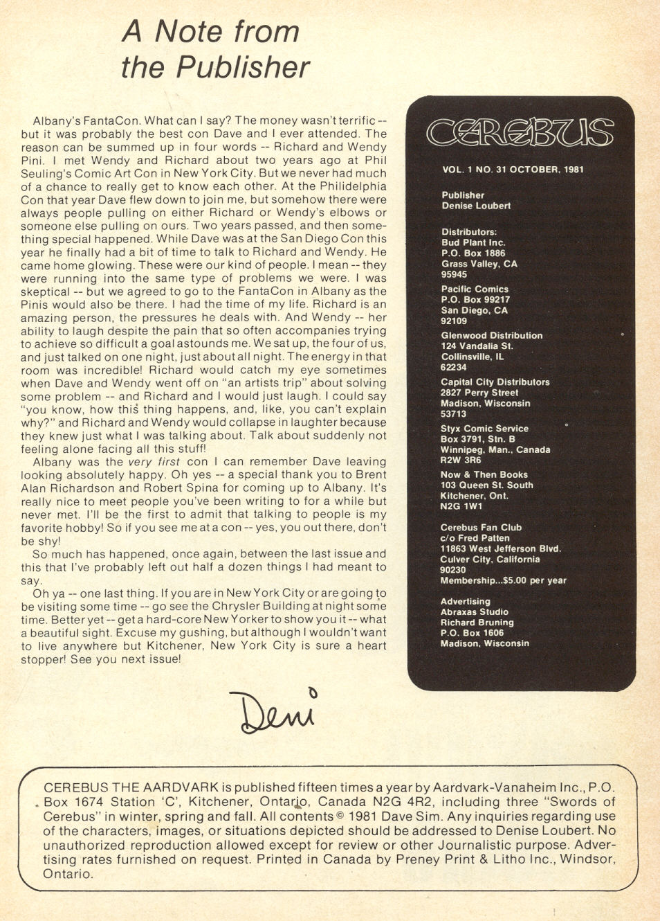 Read online Cerebus comic -  Issue #31 - 3