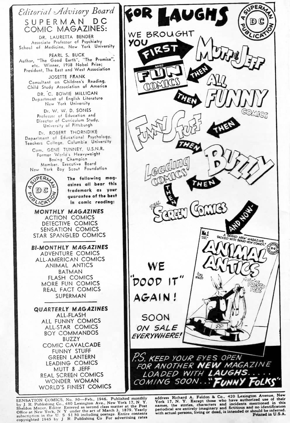 Read online Sensation (Mystery) Comics comic -  Issue #50 - 2