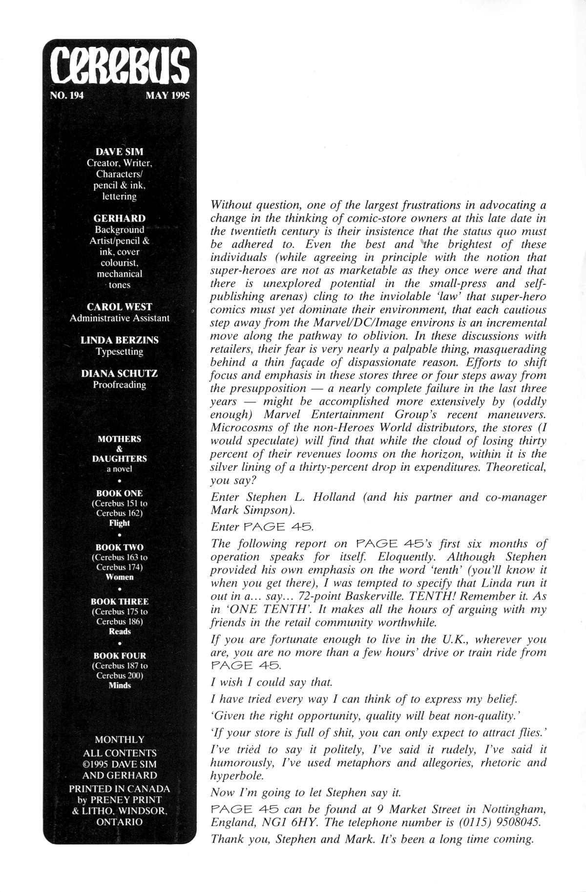 Read online Cerebus comic -  Issue #194 - 2