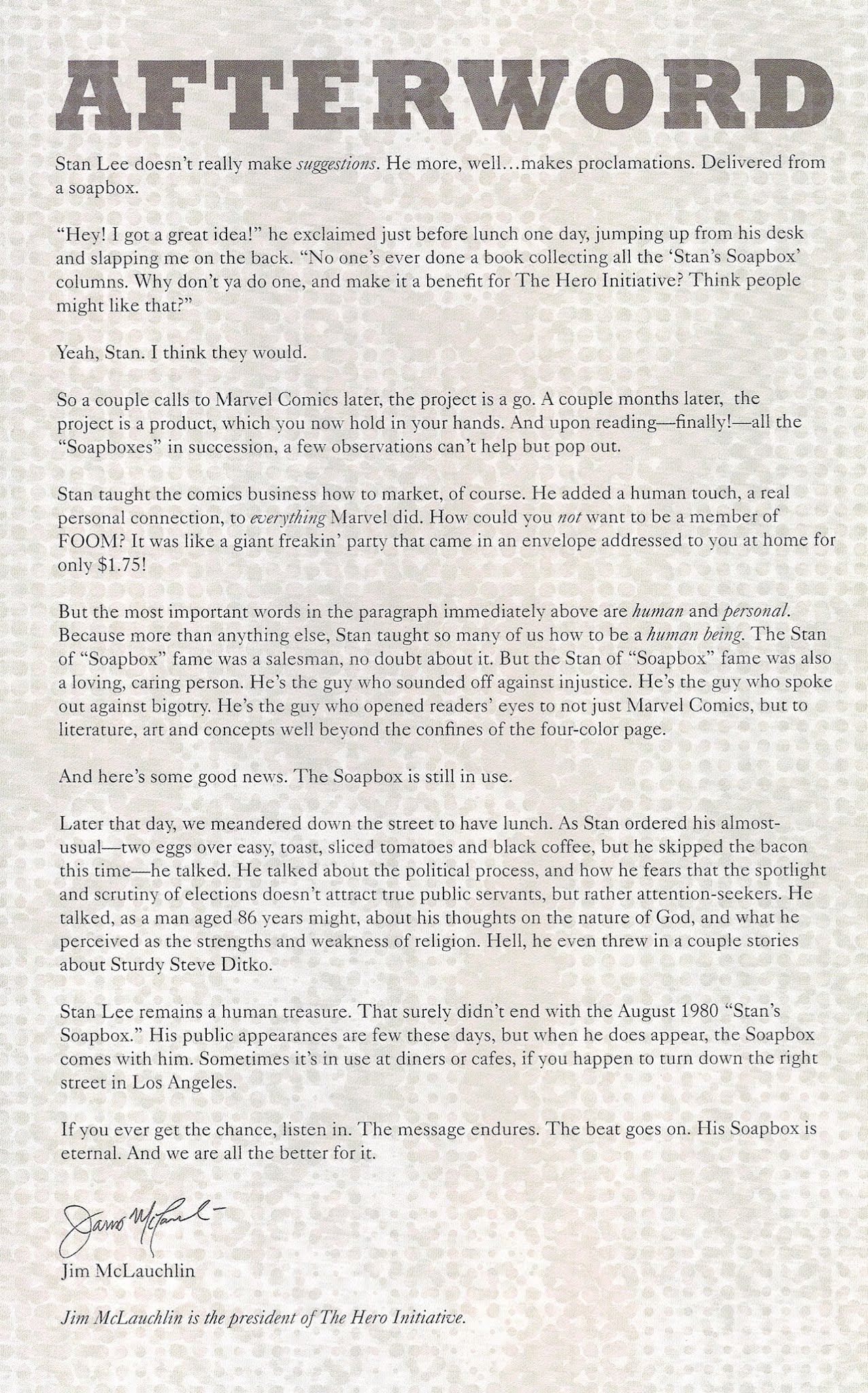 Read online Stan's Soapbox: The Collection comic -  Issue # TPB - 127