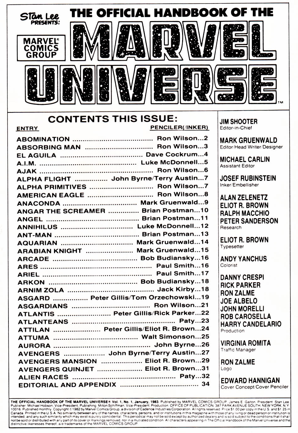 Read online The Official Handbook of the Marvel Universe comic -  Issue #1 - 2