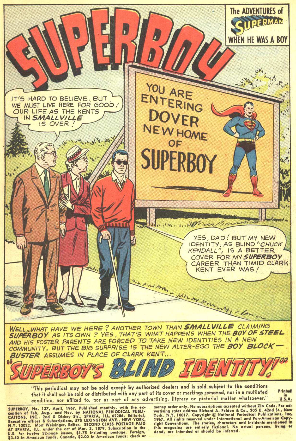 Read online Superboy (1949) comic -  Issue #137 - 2
