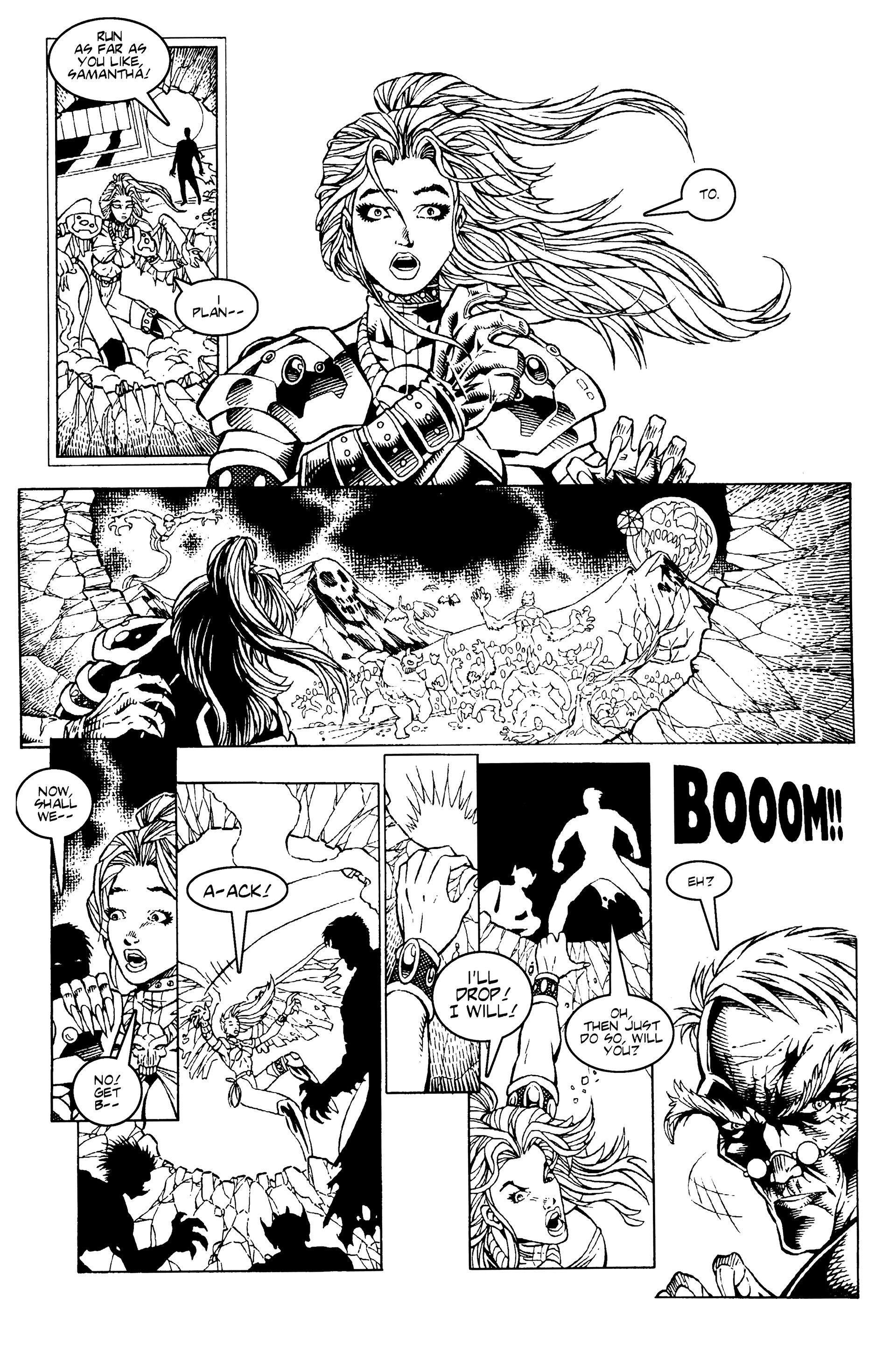 Read online Warrior Nun: Black & White comic -  Issue #10 - 11