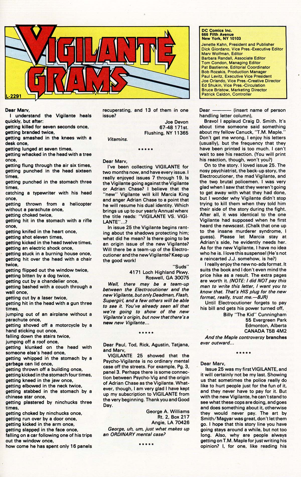 Read online Vigilante (1983) comic -  Issue #29 - 33