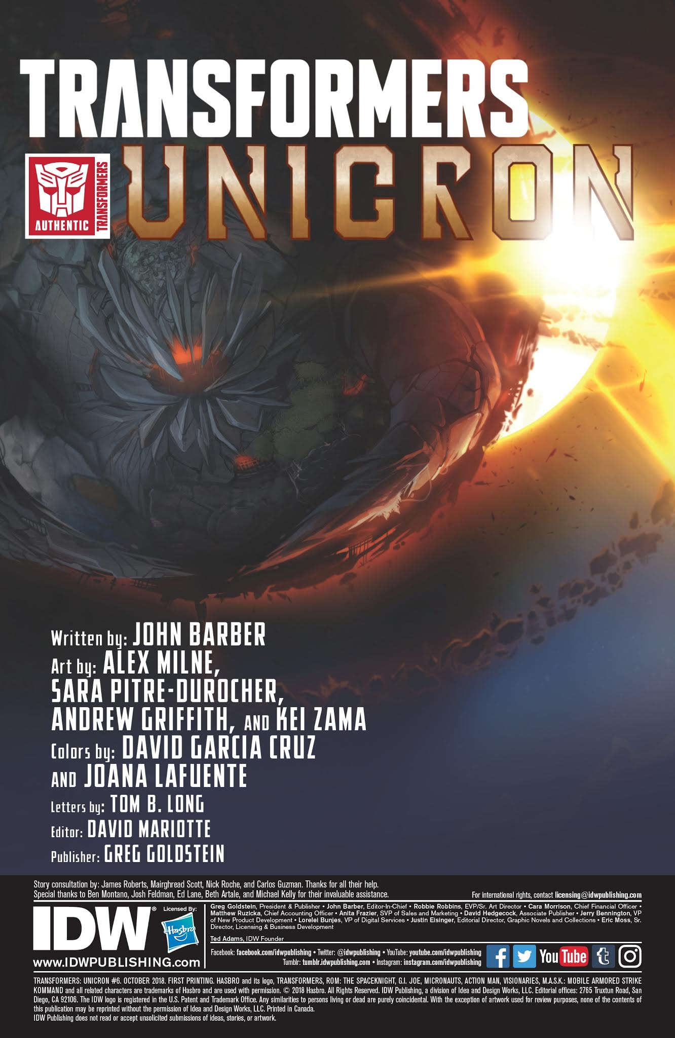 Read online Transformers: Unicron comic -  Issue #6 - 2