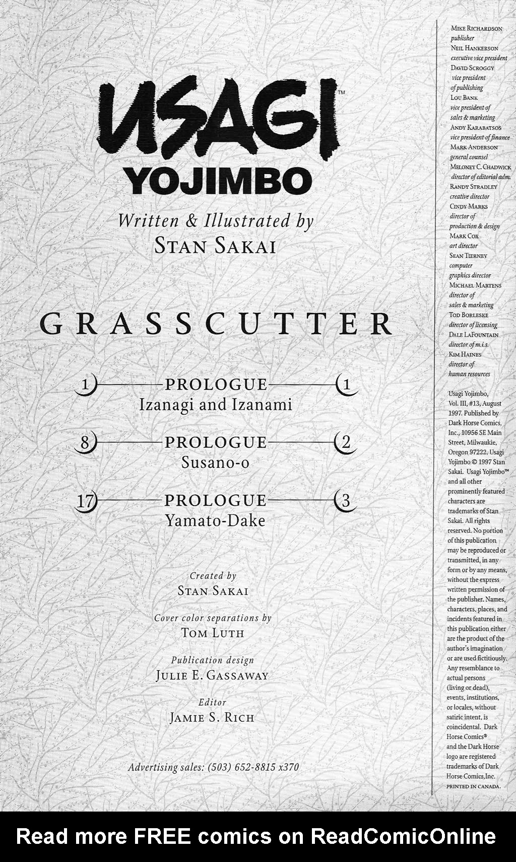 Read online Usagi Yojimbo (1996) comic -  Issue #13 - 2