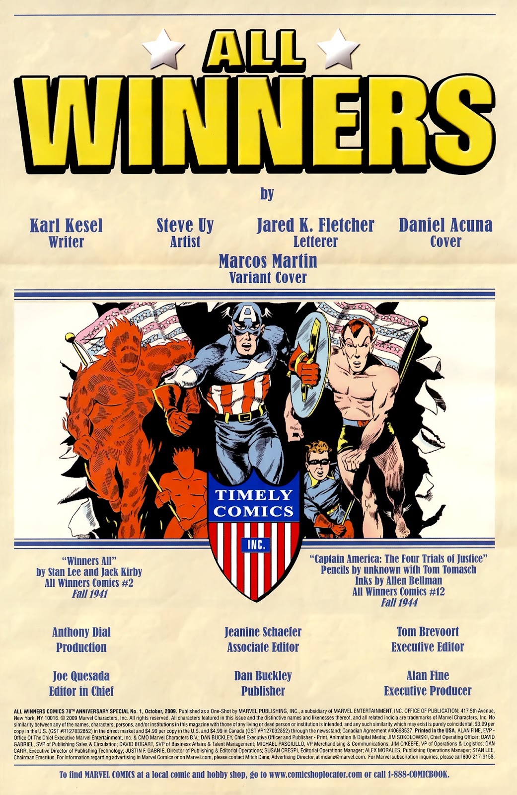 All Winners Comics 70th Anniversary Special issue Full - Page 2