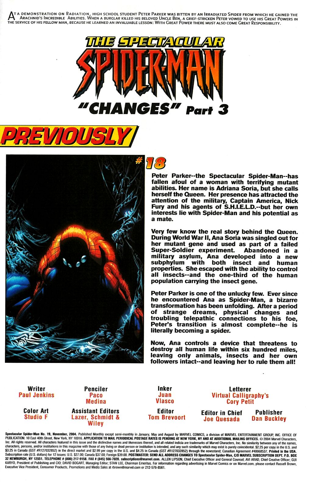 Read online The Spectacular Spider-Man (2003) comic -  Issue #19 - 2