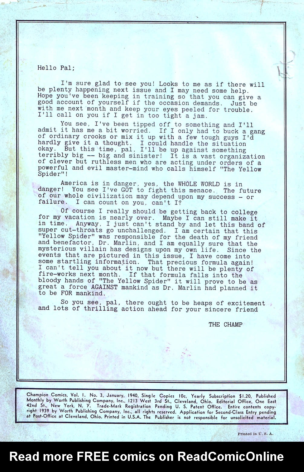 Read online Champion Comics comic -  Issue #3 - 2