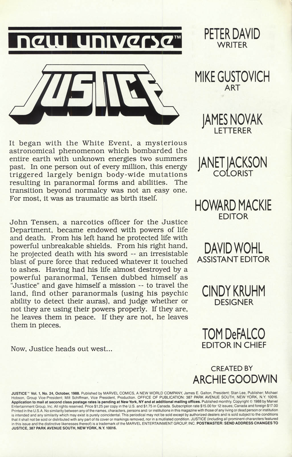 Read online Justice (1986) comic -  Issue #24 - 2