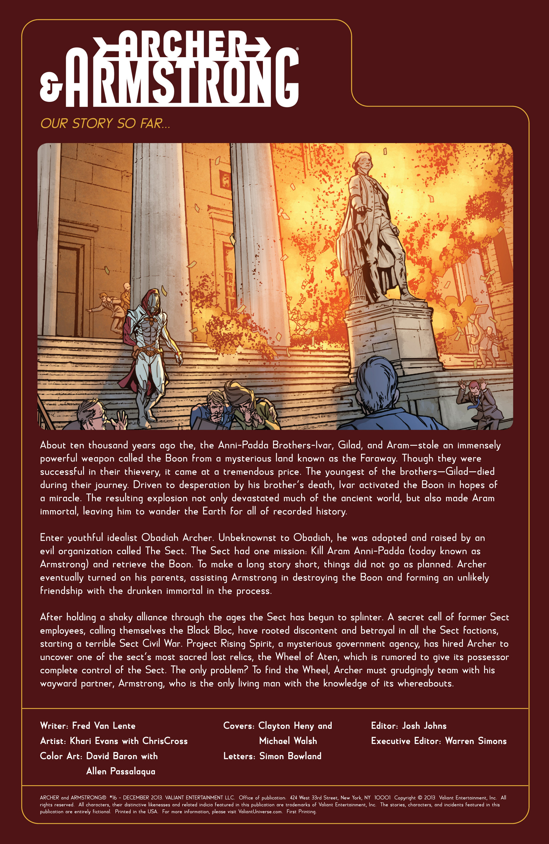 Read online Archer and Armstrong comic -  Issue #16 - 2