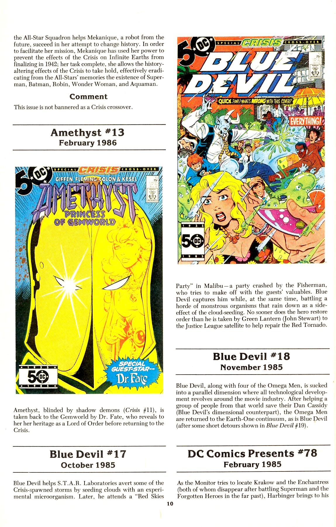 Read online The Official Crisis on Infinite Earths Crossover Index comic -  Issue # Full - 12