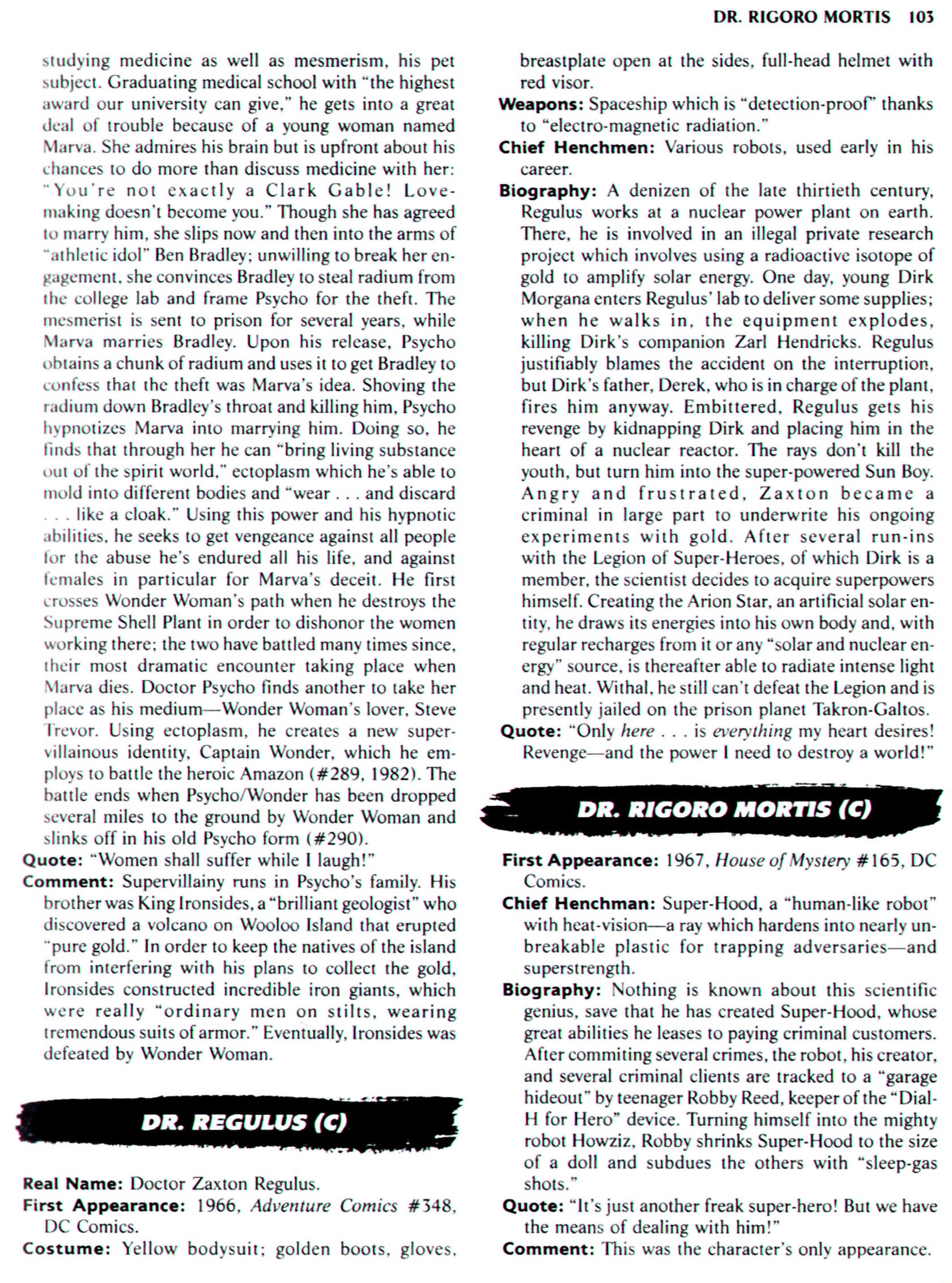 Read online The Encyclopedia of Super Villains comic -  Issue # TPB (Part 1) - 121