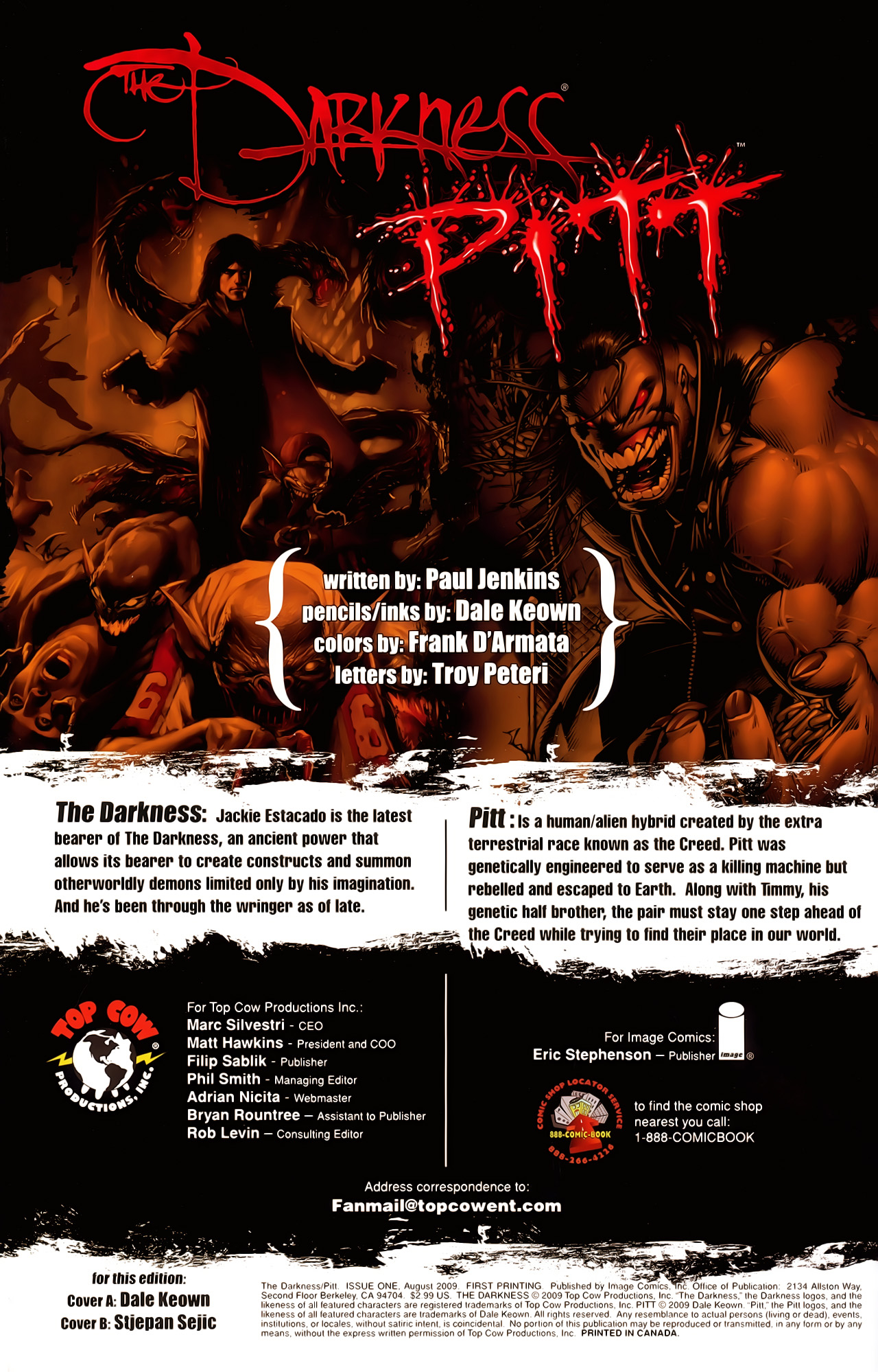 Read online The Darkness/Pitt comic -  Issue #1 - 2