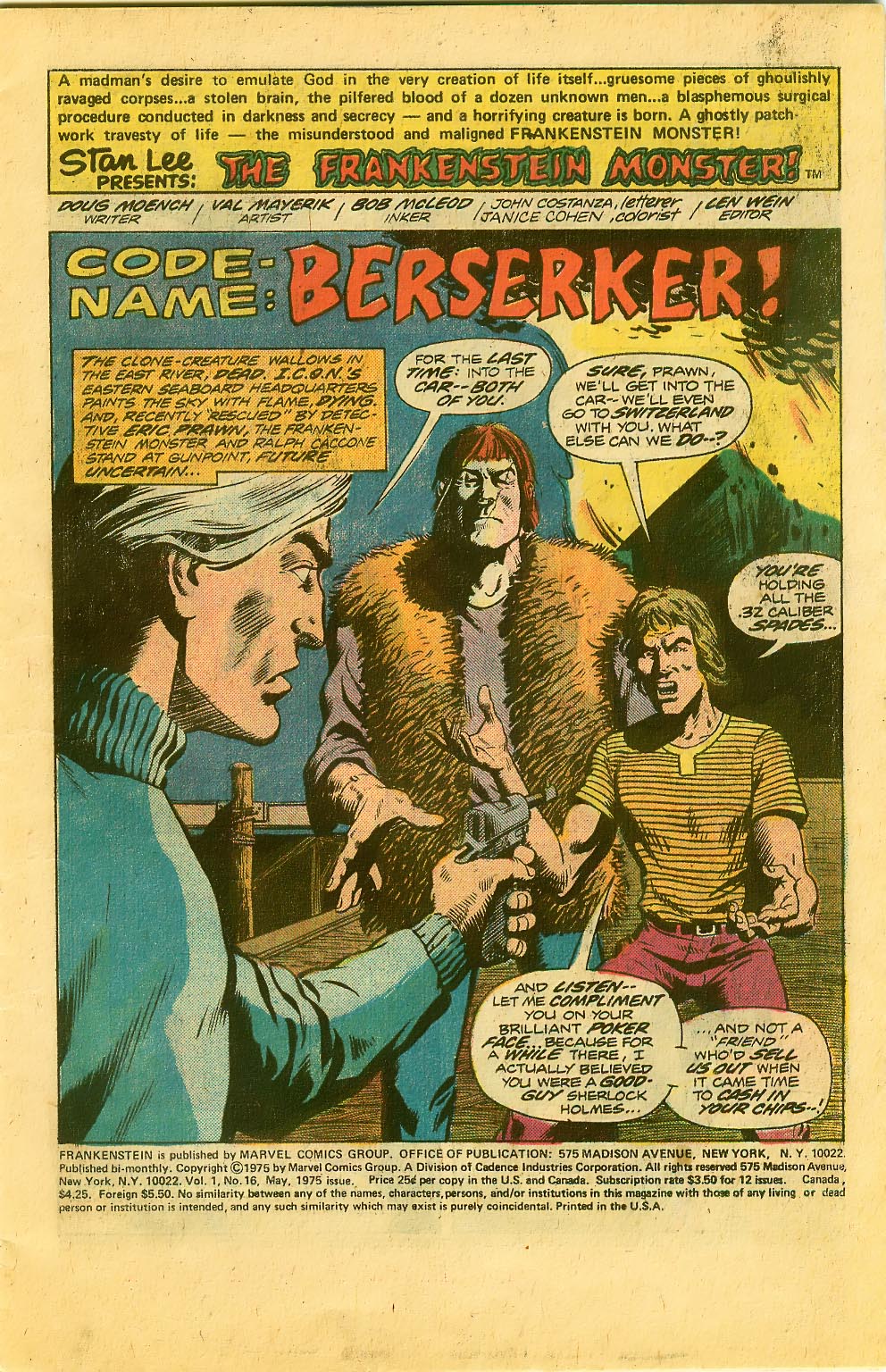 Read online Frankenstein (1973) comic -  Issue #16 - 2